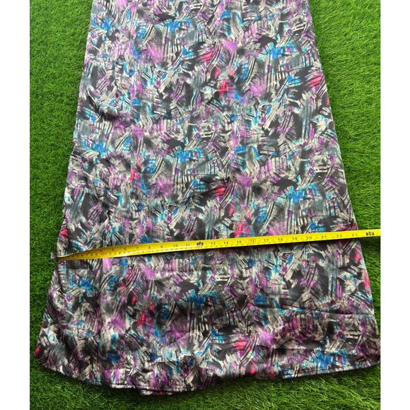 BCBGeneration Womens Maxi Skirt Sz 4 Purple Abstract Print Lined Long Boho Flowy - Picture 6 of 9